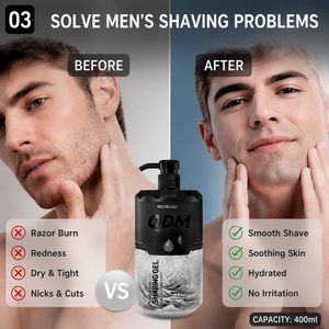 Gel da Barba Antisensibile a Lunga Durata con Effetto Idratante, OEM, Fresco e Confortevole, a Base d'Acqua con Essenze Vegetali - Product Image 3