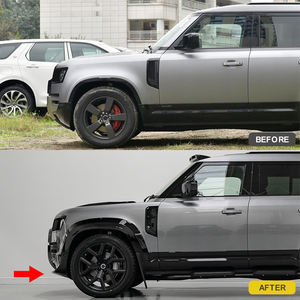 Pièces de réglage de style urbain noir brillant ABS séparateur de lèvre avant <span class=keywords><strong>coin</strong></span> de pare-chocs pour Land Rover Defender 2020-2024 séparateur avant - Product Image 6