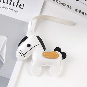Niedliche neue stilvolle Karabiner Schlüssel bund PU Leder Esel Pferd Fransen Anhänger Schaukel pferd & hängende Dekoration Mode Auto Schlüssel - Product Image 6