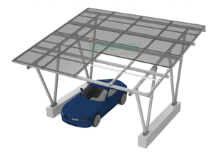 Montage solaire d'abri de voiture pour chargeur de voiture électrique avec station d'alimentation solaire Stations de charge d'abri de voiture DV EV montées au sol - Product Image 2