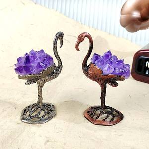 Figura <span class=keywords><strong>de</strong></span> Cristal <span class=keywords><strong>de</strong></span> Amatista Natural <span class=keywords><strong>de</strong></span> Alta Calidad con Base <span class=keywords><strong>de</strong></span> Metal, Cristales Decorativos para el Hogar, Ideal para Regalo - Product Image 3