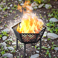 Zhongpin échantillon gratuit de haute qualité enduit de poudre pour la combustion du bois extérieur 22.5 pouces foyer gris circulaire autoportant