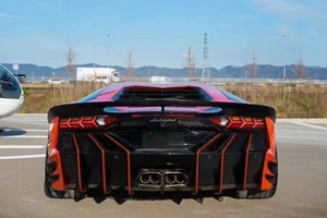 Kit carrosserie pour Lamborghini LP700, mise à niveau LP700, style <span class=keywords><strong>SVR</strong></span>, pare-chocs en fibre de carbone, jupe latérale, diffuseur, spoiler, capot - Product Image 5