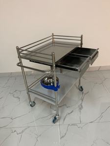 Op Maat Gemaakte Roestvrijstalen Medische Kar Kliniek Ziekenhuis <span class=keywords><strong>Trolley</strong></span> Met Wielen En Lade - Product Image 4