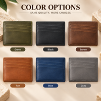 Porte-cartes fin en cuir véritable, plusieurs emplacements pour cartes, portefeuille minimaliste, impression de logo personnalisée pour hommes et femmes, usage quotidien professionnel