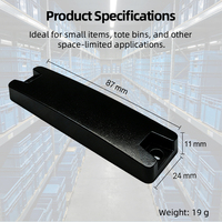 Tag RFID UHF LONVILL Tahan Air Tahan Cuaca Mini 840-940MHz Anti Logam untuk Inventaris