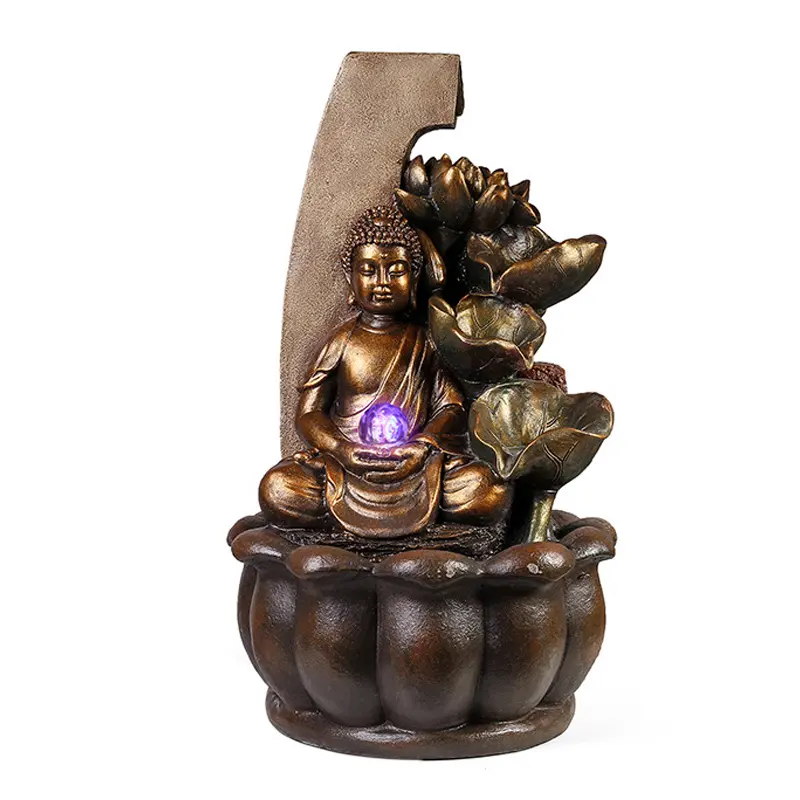 Indoor hotel home decoration Buddha crystal ball water fountain