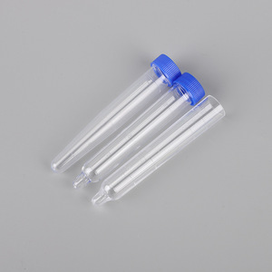 Tubes à essai en plastique Hisamori à bouchon vissé, 12 ml, fond pointu, gradués, pour la collecte de sédiments urinaires - Product Image 1