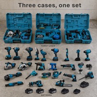 Kit d'outils sans fil avec perceuse, visseuse à chocs, batteries et chargeur pour les travaux de réparation et d'entretien à domicile, au garage et sur le chantier