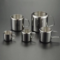 Tasse à Latte Art en Acier Inoxydable Droit, Réutilisable, Grande Capacité, Design Portable pour Lait et Café