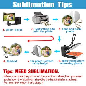 Pins Sublimables en Blanco, Botones Personalizables, Láminas de Aluminio con Cierres de Mariposa para Manualidades y Joyería DIY - Product Image 6