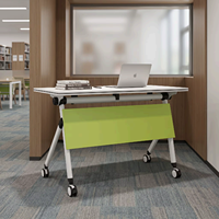Table de formation moderne à plateau rabattable avec roulettes, bureau pliant mobile pour salle de classe, salle de conférence, bureau, ensemble de mobilier scolaire