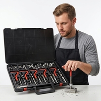 Kit de réparation de filetages, ensemble d'outils manuels avec étui rigide, OEM, réparation automobile M5-M12