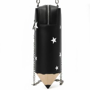 Nieuwigheid Crossbody-tas in potloodvorm Kawaii mini-schoudertas van kunstleer Leuke crossbody-tas met sterpatroon en ketting - Product Image 4