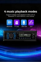 Reproductor MP3 Universal Multifuncional para Auto con USB, TF, BT, 4RCA, Radio para Auto de Alta Potencia