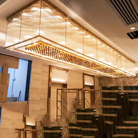 Lustres en cristal LED personnalisés en acier inoxydable de luxe moderne pour hall d'hôtel, villa, grand projet, éclairage décoratif