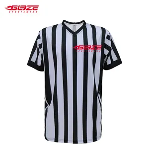 Custom Fashion 100% Polyester Sublimation Black -and-White Striped T shirts