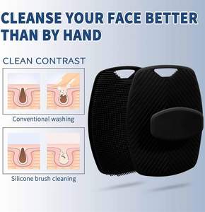 Nouvelle Brosse Exfoliante Premium en Silicone pour le Corps, le Dos, le Visage et le Cuir Chevelu – Brosse de Douche en Silicone Noir - Product Image 4