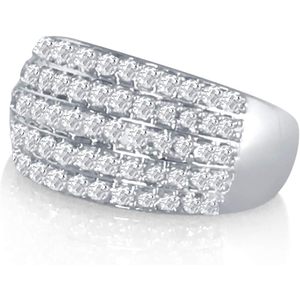 Anillo de Diamantes Blancos en Forma de Domo, 0.90 Cttw, Corte Redondo, Color G-H, Claridad I, Plata de Ley, Anillo de Compromiso y Boda, Talla 6.5 - Product Image 3
