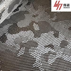 Giá thấp cường độ cao 3K 240gsm ngụy trang màu đen mô hình Jacquard sợi carbon vải - Product Image 4