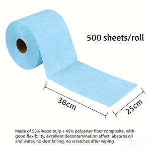 सफाई वाइपर ब्लू औद्योगिक रोल पेपर तौलिए स्प्रिट सफाई पोंछना - Product Image 2