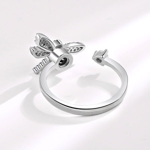 Anillo Antiestrés de Libélula con Micro Pavé de Circones, Bañado en Oro, Ecológico, de Cobre, Diseño Abierto para Mujer, Ideal para Fiestas y Eventos - ¡Venta Caliente! - Product Image 4