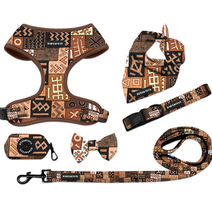 2025 özel Logo tasarımcı büyük Pet köpek koşum tasma yaka Set lüks moda Polyester eğitim yürüyüş kediler koşum seti - Product Image 1