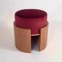 Tabouret en bois massif style Wabi-sabi, banc à chaussures, siège de coiffeuse de style chinois moderne, pouf de luxe léger et design