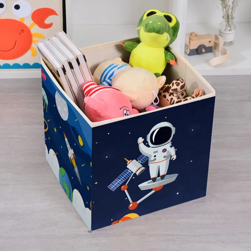 Custom Your Own Design Storage Boxes & Bins Printed Cube Astronauts Organizer For Toy Foldable Storage Box Toy Organizer