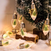 Guirnalda de Luces Decorativas Navideñas Vintage de 6.6 Pies, 10 Bombillas LED con Diseño de Bola de Nieve, Adornos para Decoración Navideña de Interiores