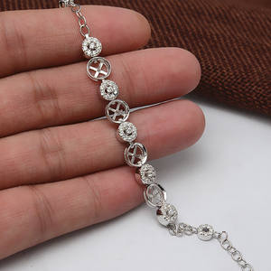 S925 Silver Women's Coarse Crystal <b>Bracelet</b> DIY Empty Accessories Semi-Finished 537 <b>Bead</b> <b>Bracelet</b> - Product Image 2