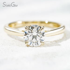 Anillo de diamantes Starsgem, joyería fina, diamante sintético, anillo de compromiso clásico, oro de 10K, 1ct, anillos de diamantes cultivados en laboratorio. - Product Image 2