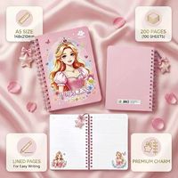 Ensemble de papeterie princesse mignon, carnet à spirales A5 couverture rigide avec trousse, stylo à bille, fournitures scolaires, prix d'usine