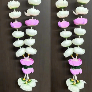 Par de Varmalas de Flores Hechas a Mano, Jaimala Milni, Guirnalda para Boda y Compromiso para Novios, 25 Pulgadas, Plástico, Recuerdos de Bienvenida - Product Image 1