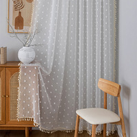 Voilages à franges pour fenêtres, prêts à poser, en gaze filtrante pour la maison, le salon, la chambre et la salle à manger