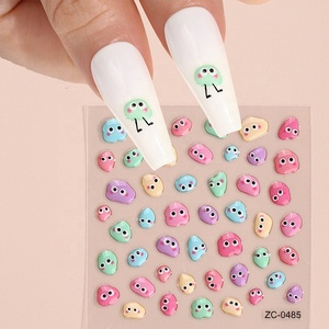 Feuilles Iridescent pour ongles 3D métal fleurs autocollants adhésifs pour ongles curseur Animal plante Nail Art décoration décalcomanies - Product Image 2
