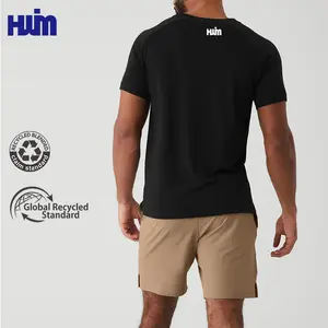 Custom Private Logo Fitness Gym Wear Sports Apparel Plain Solid Sustainable 100% Recycled Organic Cotton T Shirts For Men