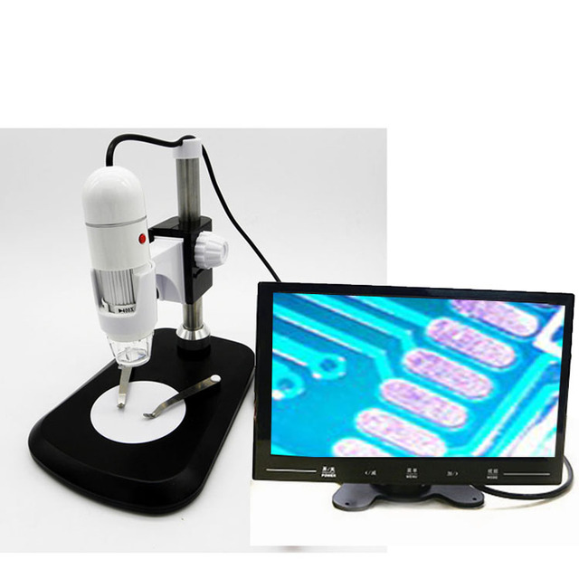 Portable Professional Tv Microscope 25x-400x Tv Av Interface Digital Microscope for Mobile Phone Pc Repair