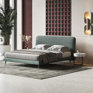 Lujo moderno <span class=keywords><strong>Italia</strong></span> nueva cama de terciopelo personalizada Reyes queen size marco camas para muebles de dormitorio fabricante diseño casa Villa China - Product Image 3