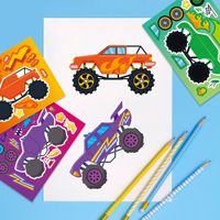 32 pièces bricolage faire un monstre camion étanche autocollant feuilles pour enfants fête faveur fournitures artisanat jouets décoratifs