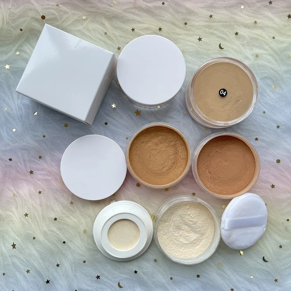 Không Thấm Nước Nền Tảng Mặt Cơ Sở Trang Điểm Loose Powder Chuyên Nghiệp Nhãn Hiệu Riêng Dầu Kiểm Soát Thiết Lập Khoáng Bột