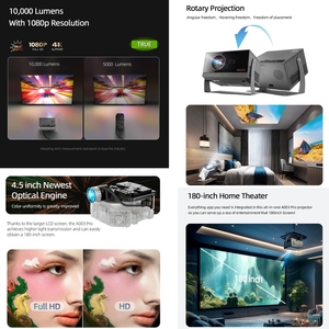Offre Spéciale AUN A003 Pro 1080P 350 Lumens 4K plein écran couleur 100W lampe Android 12 Home cinéma LED HD projecteur numérique - Product Image 3
