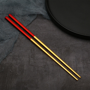 Sinh Thái Thân Thiện Biểu Tượng Tùy Chỉnh Thép Không Gỉ Trung Quốc Hàn Quốc Đũa Kim Loại Thanh Sushi Đũa - Product Image 5