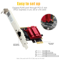 Adaptador de Red con Cable PCI-E Gigabit de 1000 Mbps y 2500M, Tarjeta de Red Ethernet PCIe a RJ45 de 2.5G, Tarjeta LAN Nic de 2500 Mbps para PC de Escritorio