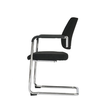 Chaises de bureau contemporaines ergonomiques personnalisées avec accoudoirs fixes, structure métallique, pieds coulissants en forme d'arc et pieds en plastique