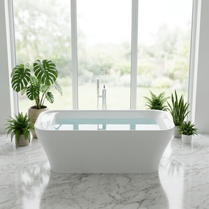 Baignoire autoportante en acrylique 1,8 m, design moderne, avec drain central, pour salle de bain (tinas sobreponidas) - Product Image 2