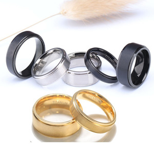 Custom Engraving Pure Titanium Wedding Band Classic Black Silver Gold Plain <b>Ring</b> <b>Men</b> Women <b>Promise</b> <b>Ring</b> - Product Image 1