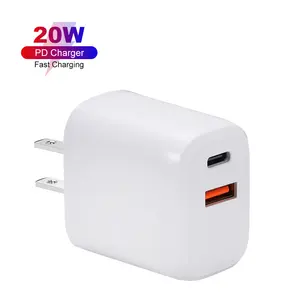 यूएसबी सी वॉल चार्जर 20w+18w डुअल पोर्ट होम चार्जर फास्ट चार्जर