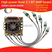 Carte amplificateur audio Bluetooth 2.1 canaux ZK-AS21P TPA3255*2 300W+300W+600W, module amplificateur de puissance sonore haute performance