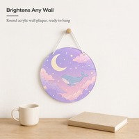 Acryl hangend bord houten deurplaat 7,9 inch ronde plaquette transparant acryl bord decor